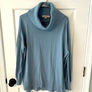 LOFT (XL) blue cowl neck sweater